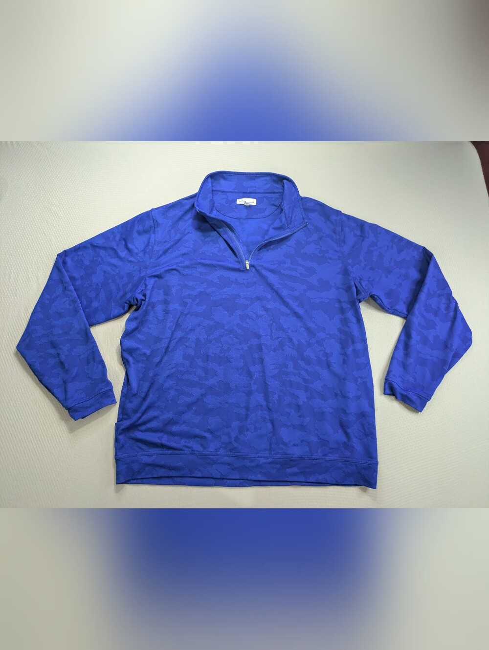 Peter Millar Perth Performance Quarter Zip Men's XL Squires Golf Club Blue Camo